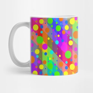 Colorful Rainbow Polka Dot Facets Mug